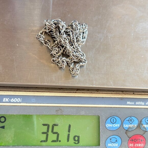 VTG Italy Sterling Silver 925 Heavy Rope Chain Lobster Clasp Necklace Size 29.5" - Picture 11 of 11